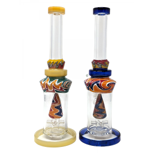 10" Wig Wag Art Perc Water Pipe [SAJ09]